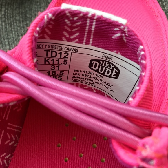 Hey Dude Toddler Girls' Wendy Canvas Casual Moccasin Sneakers, size 12 - Picture 3 of 12